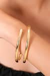 Buy_Arvino_Gold Plated Radiant Crossover Bangle _at_Aza_Fashions