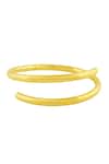 Shop_Arvino_Gold Plated Radiant Crossover Bangle _at_Aza_Fashions