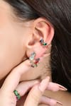 Shop_Arvino_Gold Plated Crystals Chromatic Cascade Ear Cuff-single Pc _at_Aza_Fashions