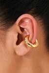 Buy_Arvino_Gold Plated Distressed Wrinkled Ear Cuff _at_Aza_Fashions