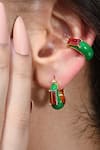 Buy_Arvino_Gold Plated Garnet Forest Ear Cuff _Online_at_Aza_Fashions
