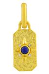 Shop_Arvino_Gold Plated Lapis Stone Studded Outcrop Charm _at_Aza_Fashions