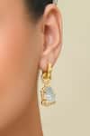 Buy_Arvino_Gold Plated Stones Aquamarine Sorcery Embellished Drops _at_Aza_Fashions