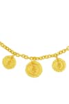 Arvino_Gold Plated Medallion Of The Serpent Carved Necklace _Online_at_Aza_Fashions