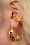 Buy_Arvino_Gold Plated Hammered Small Hoops _at_Aza_Fashions