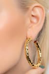 Buy_Arvino_Gold Plated Etched Raw Bouldered Hoops Large _at_Aza_Fashions