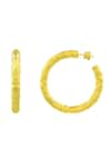 Shop_Arvino_Gold Plated Etched Raw Bouldered Hoops Large _at_Aza_Fashions