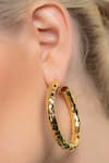 Arvino_Gold Plated Etched Raw Bouldered Hoops Large _Online_at_Aza_Fashions