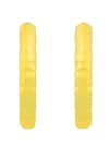 Buy_Arvino_Gold Plated Etched Raw Bouldered Hoops Medium _Online_at_Aza_Fashions