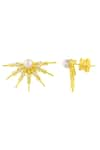 Buy_Arvino_Gold Plated Crystal Luminescent Pearl Star Studs _Online_at_Aza_Fashions