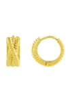 Shop_Arvino_Gold Plated Intertwined Rope Huggies Small _at_Aza_Fashions