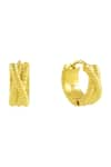 Buy_Arvino_Gold Plated Intertwined Rope Huggies Small _Online_at_Aza_Fashions