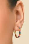 Buy_Arvino_Gold Plated Stone Rainbow Spectrum Hoops _at_Aza_Fashions