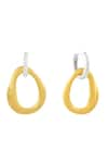 Shop_Arvino_Gold Plated Modern Duality Earrings _at_Aza_Fashions