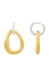 Arvino_Gold Plated Modern Duality Earrings _Online_at_Aza_Fashions