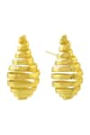 Shop_Arvino_Gold Plated Whirlwind Earrings _at_Aza_Fashions