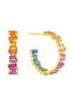 Shop_Arvino_Multi Color Stone Kaleidoscope Hoops Medium _at_Aza_Fashions