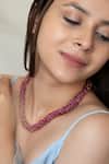 Do Taara Pink Onyx Bead Tassel Necklace Online at Aza Fashions Do Taara_Pink Onyx Bead Tassel Necklace _Online_at_Aza_Fashions