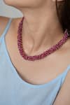 Buy Do Taara Pink Onyx Bead Tassel Necklace Online at Aza Fashions Buy_Do Taara_Pink Onyx Bead Tassel Necklace _Online_at_Aza_Fashions