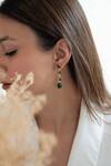Do Taara_Green Jade Kundan Embellished Dangler Earrings _Online_at_Aza_Fashions