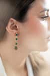 Buy_Do Taara_Green Jade Kundan Embellished Dangler Earrings _Online_at_Aza_Fashions