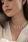 Do Taara_Gold Plated Kundan And Pearl Embellished Necklace _Online_at_Aza_Fashions
