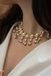 Buy_Do Taara_Gold Plated Kundan And Pearl Embellished Necklace _Online_at_Aza_Fashions