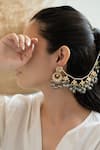 Buy_Do Taara_Blue Kundan And Pearl Embellished Earrings _Online_at_Aza_Fashions