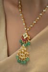 Buy_Do Taara_Green Kundan And Natural Stone Embellished Necklace _Online_at_Aza_Fashions