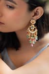 Buy_Do Taara_Multi Color Pearl Floral Kundan Embellished Earrings _at_Aza_Fashions