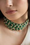 Buy_Do Taara_Green Natural Stone Embellished Multistrand Choker Necklace _Online_at_Aza_Fashions