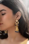 Buy_Do Taara_Blue Kundan And Lapis Lazuli Embellished Earrings _at_Aza_Fashions