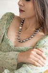 Buy_Do Taara_Grey Pearl Embellished Necklace _Online_at_Aza_Fashions