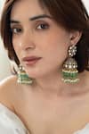 Buy_Do Taara_Green Polki Embellished Jhumkas _at_Aza_Fashions