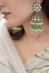 Buy_Do Taara_Green Polki Embellished Jhumkas _Online_at_Aza_Fashions