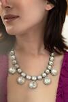 Buy_Do Taara_Silver Plated Polki Eidra Victorian Embellished Necklace _Online_at_Aza_Fashions