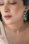 Do Taara_Emerald Green Stone Studded Hoops _Online_at_Aza_Fashions