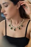 Buy_Do Taara_Green Polki Studded Necklace Set _Online_at_Aza_Fashions