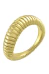 Arvino_Gold Plated Sculpted Ridge Ring _Online_at_Aza_Fashions