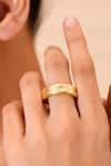 Buy_Arvino_Gold Plated Crumple Foil Ring _at_Aza_Fashions