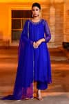 Buy_Bannhi_Blue Georgette Embroidered Aari Anarkali And Inner Round Bodice Pant Set _at_Aza_Fashions