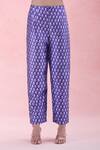 Pankaj & Nidhi_Purple Printed Dawn Peak Lapel Blazer And Pant Co-ord Set _at_Aza_Fashions