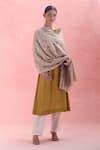 Buy_DUSALA_Beige Floral Pattern Cashmere Shawl _Online_at_Aza_Fashions