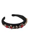 Buy_Anshu Goyal_Black Crystal Embroidered Hairband _Online_at_Aza_Fashions