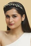 Buy_Anshu Goyal_Black Crystal Bead Embroidered Hairband _at_Aza_Fashions