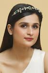 Anshu Goyal_Black Crystal Bead Embroidered Hairband _at_Aza_Fashions