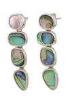 Buy_Anuka Jewels_Silver Plated Stones Abalone Embellished Geometric Earrings _at_Aza_Fashions