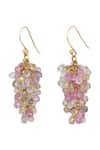 Shop_Anuka Jewels_Multi Color Tourmaline Drop Bunch Earrings _at_Aza_Fashions