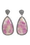 Buy_Anuka Jewels_Pink Stones, Zari Sapphire Drop Earrings _at_Aza_Fashions