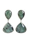 Buy_Anuka Jewels_Green Diamonds, Stones Emerald Embellished Drop Earrings _at_Aza_Fashions